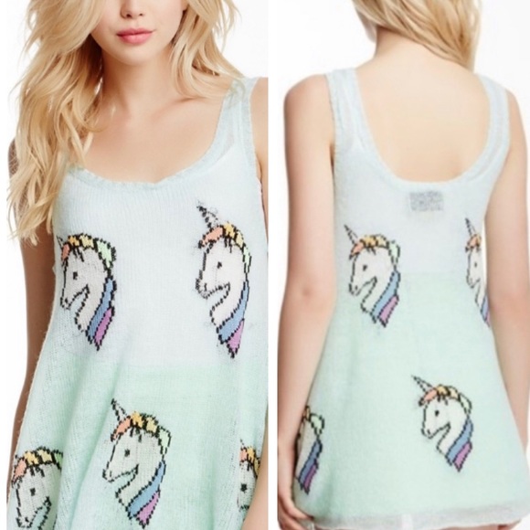 Rare Wildfox Star Lite Star Bright Unicorn Tank
